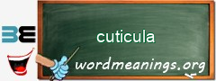 WordMeaning blackboard for cuticula